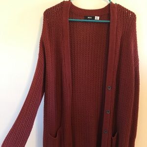 BDG Burnt Orange Long Cardigan, Size S